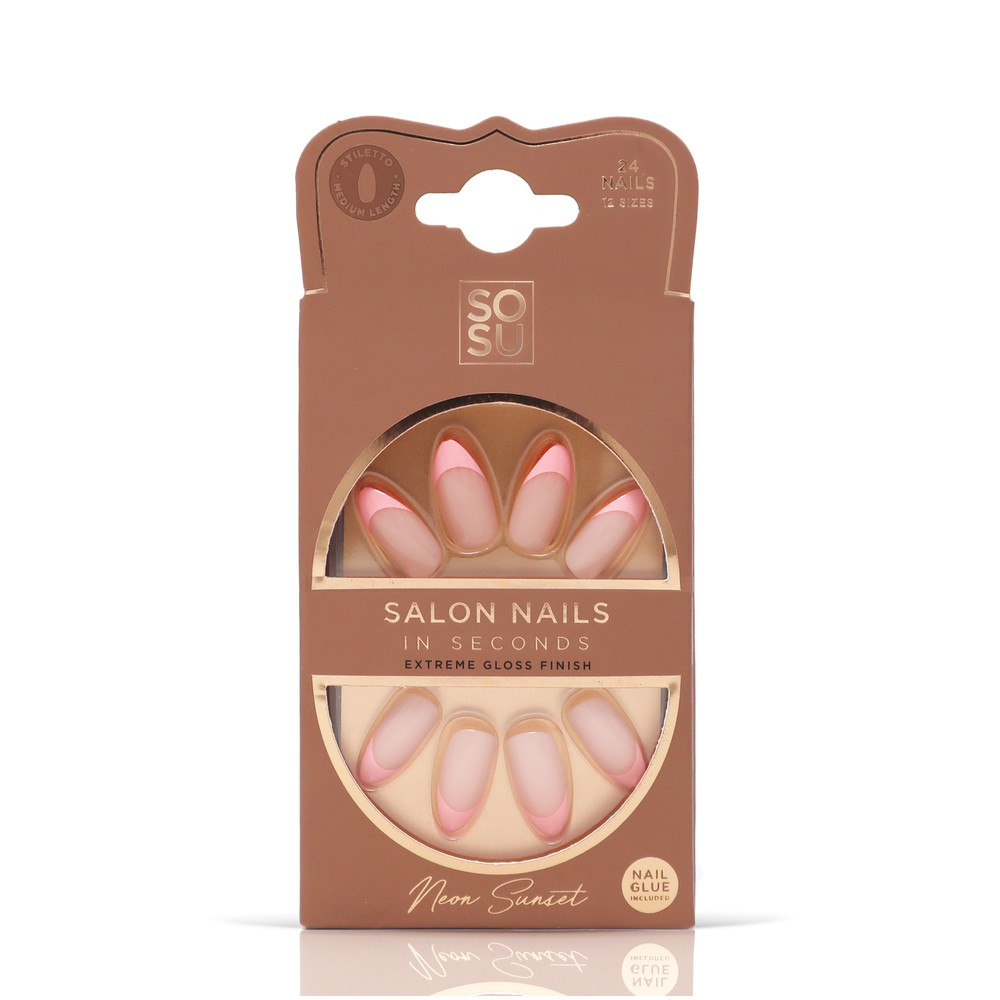 Neon Sunset Faux Nails