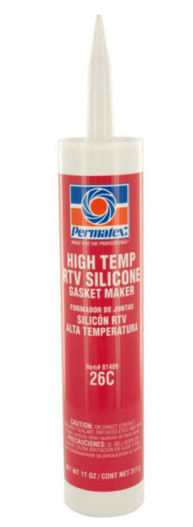 Permatex 81409 High Temp RTV Silicone Gasket, 11 Oz, Red