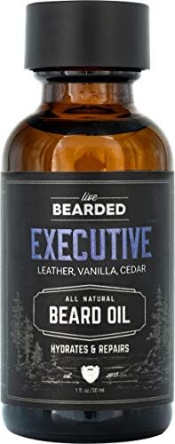 Live Bearded: Mustache Wax Stick - Made in the USA with All-Natural Ingredients - Beeswax, Lanolin, Jojoba Oil, Essential Oils - Medium Hold Mustache & Beard Wax for Men - Executive Scent, 0.35 Oz