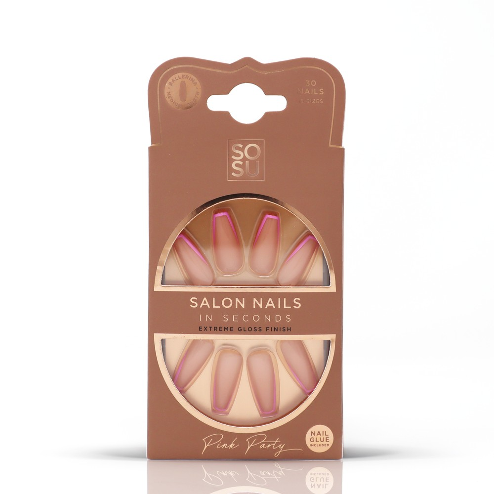 Pink Party Faux Nails