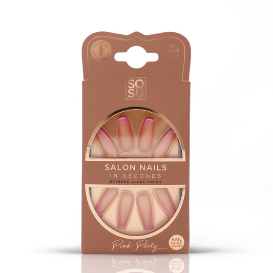 Pink Party Faux Nails